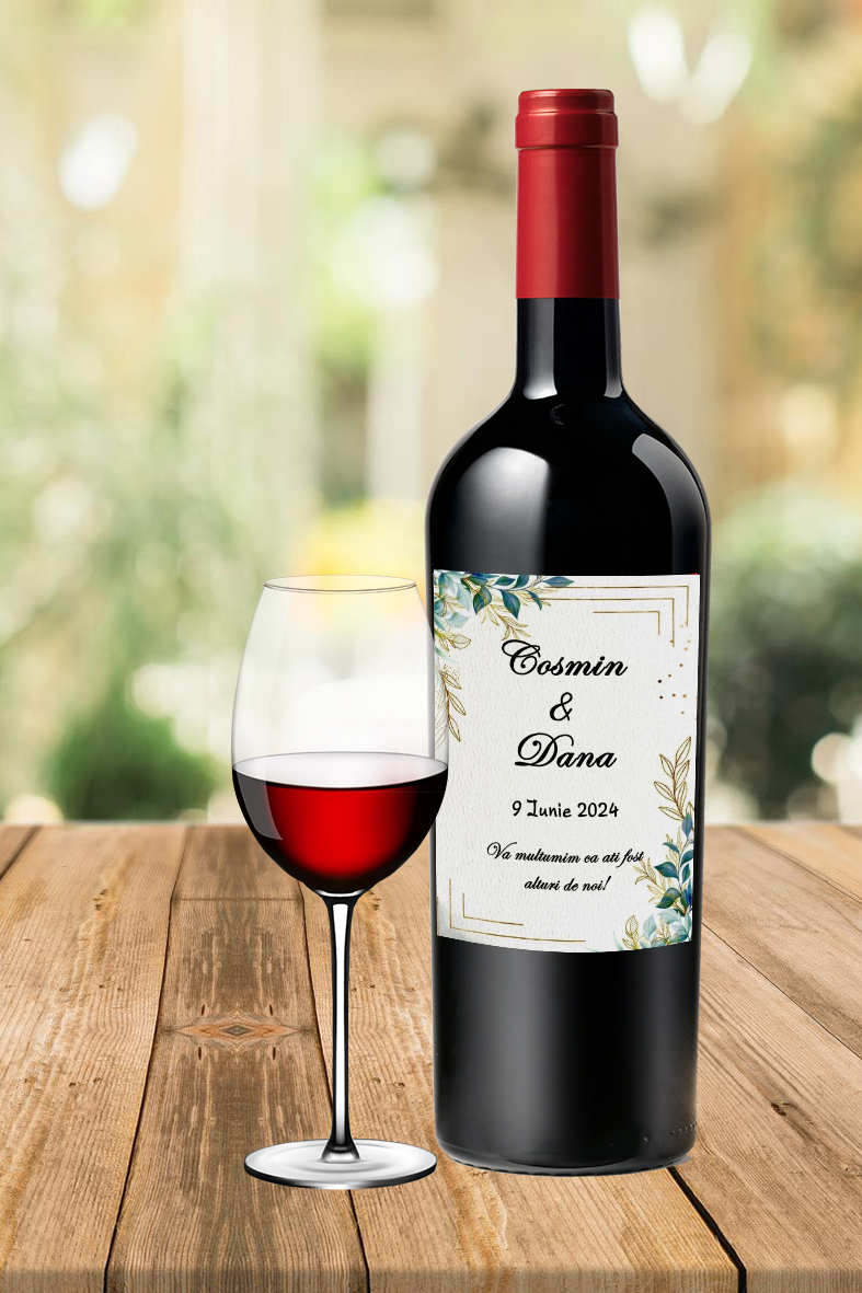 Sticla vin nunta 2